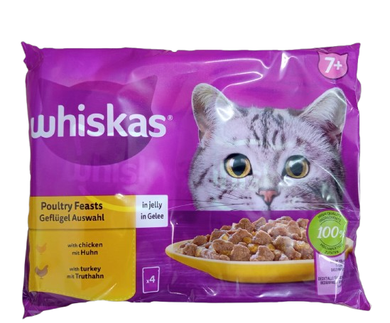 Whiskas  délice de volaille en gelée sachet fraîcheur 4x100g